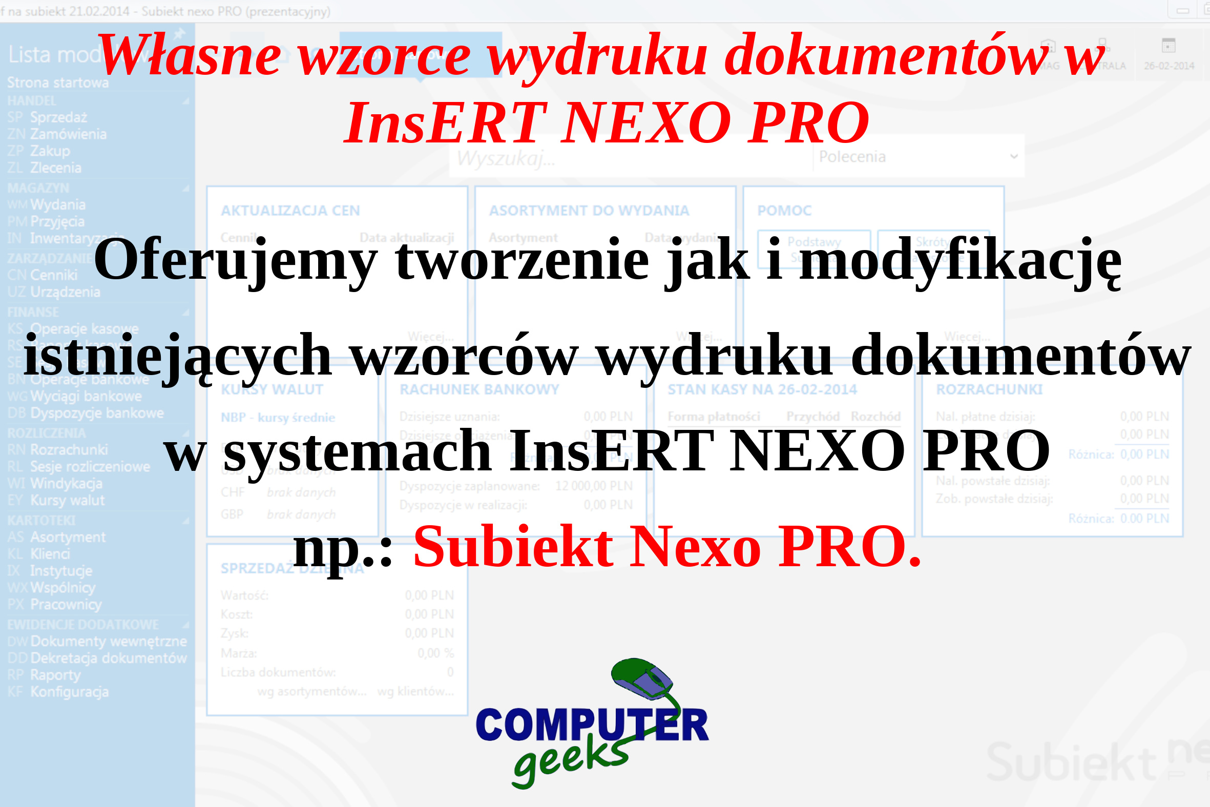 Własne wzorce wydruków InsERT Nexo PRO
